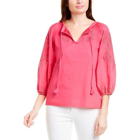 Trina Turk Women's Ojai Lace Embroidery Blouse XS - Picture 4 of 14